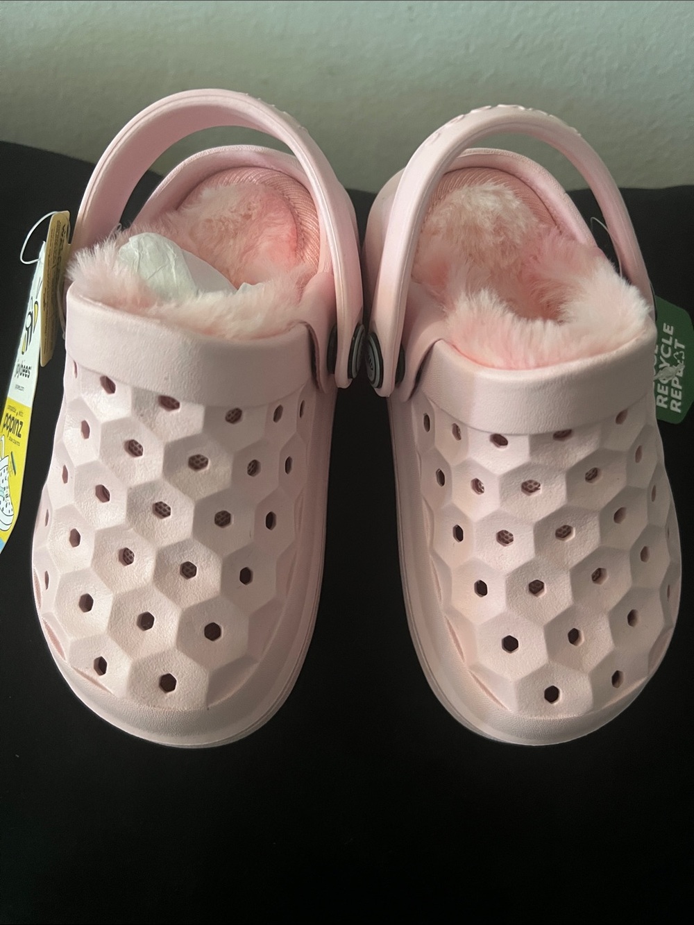 Joybees Kids Pink Fuzzy Clog Slip-On Shoes